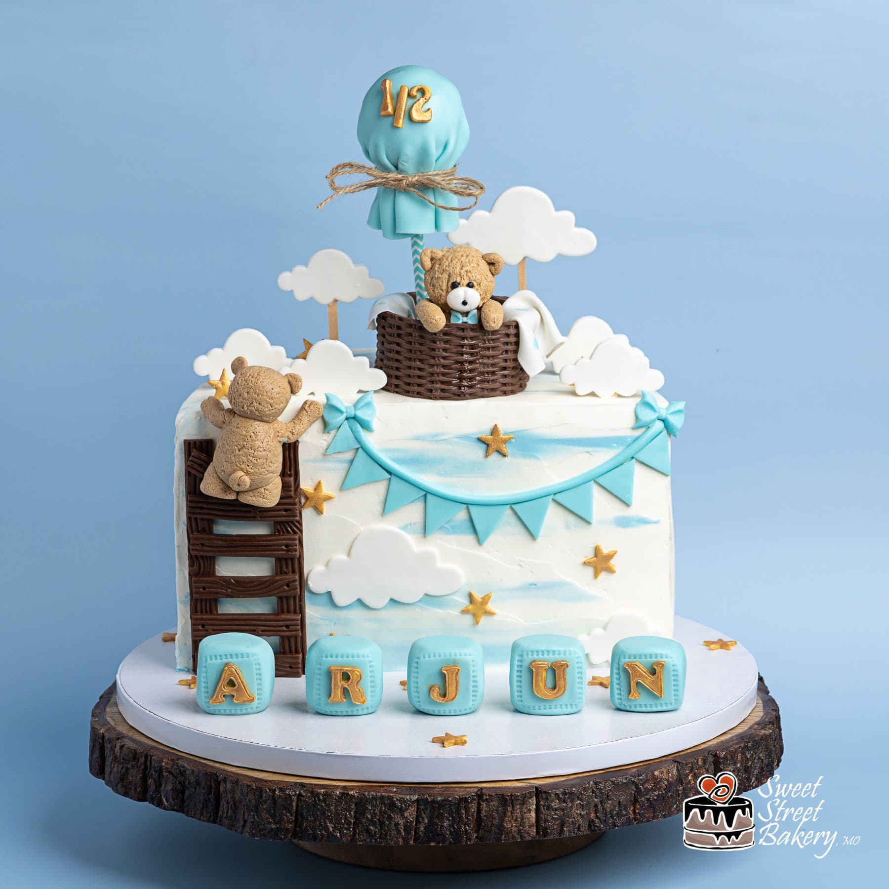 Teddy Bear Half Birthday Cake