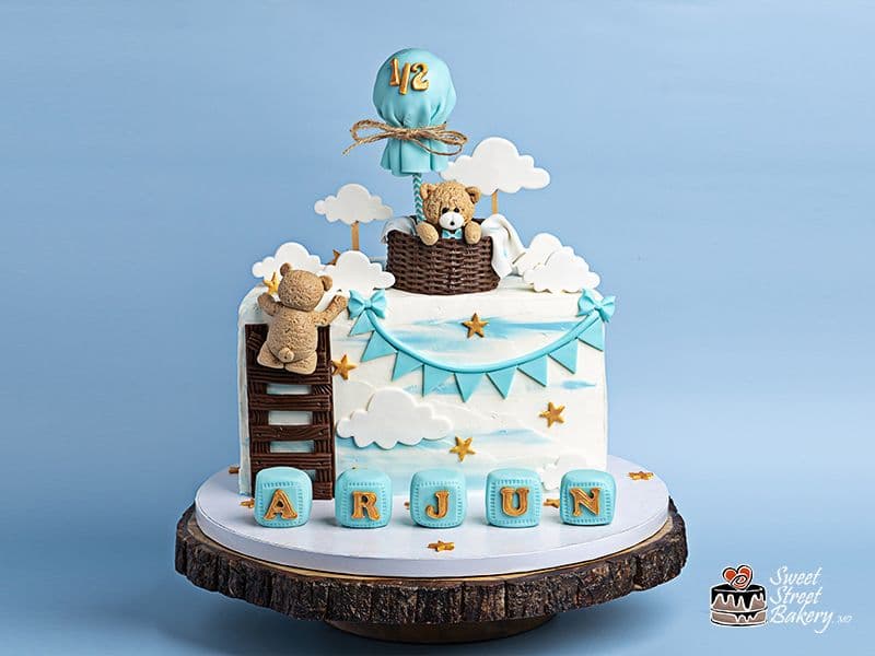 Teddy Bear Half Birthday Cake